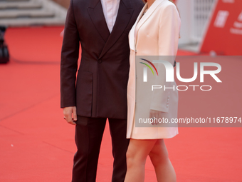 Jacopo Olmo Antinori and Yeva Varenitsina attend the ''Arsa'' red carpet during the 19th Rome Film Festival at Auditorium Parco Della Musica...