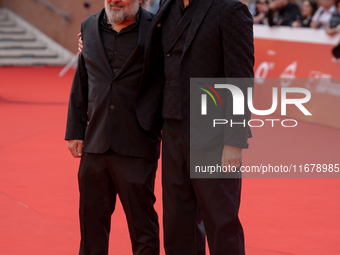 Nicolo Massazza and Iacopo Bedogni attend the ''Arsa'' red carpet during the 19th Rome Film Festival at Auditorium Parco Della Musica in Rom...