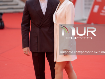 Jacopo Olmo Antinori and Yeva Varenitsina attend the ''Arsa'' red carpet during the 19th Rome Film Festival at Auditorium Parco Della Musica...