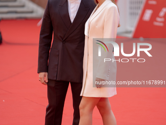 Jacopo Olmo Antinori and Yeva Varenitsina attend the ''Arsa'' red carpet during the 19th Rome Film Festival at Auditorium Parco Della Musica...