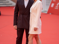 Jacopo Olmo Antinori and Yeva Varenitsina attend the ''Arsa'' red carpet during the 19th Rome Film Festival at Auditorium Parco Della Musica...