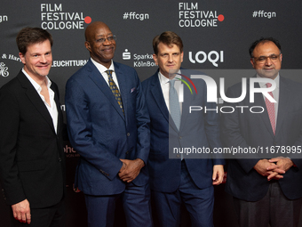 Edwin Moses, a former American hurdler, Leopold Hoesch, the producer, and Walid Nakschbandi, the managing director of Film and Mediam NRW, a...