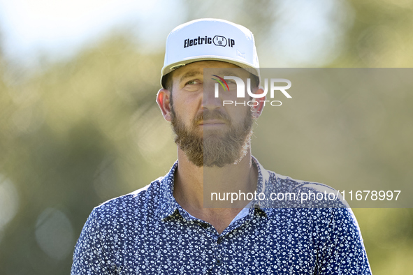 Kevin Chappell of the USA reacts on the 9th hole during the Estrella Damm N.A. Andalucia Masters 2024 at Real Club de Golf Sotogrande in San...