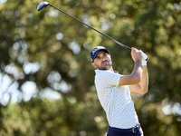 Clement Sordet of France tees off on the 9th hole during the Estrella Damm N.A. Andalucia Masters 2024 at Real Club de Golf Sotogrande in Sa...