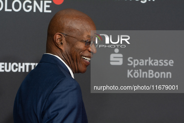 Edwin Moses, a former American hurdler, attends the screening of ''13 Steps - Die Unglaubliche Karriere von Edwin Moses'' at Film Palast in...