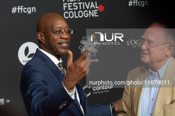 Edwin Moses, a former American hurdler, and Manfred Germar, a former Olympic hurdler, attend the screening of ''13 Steps - Die Unglaubliche...