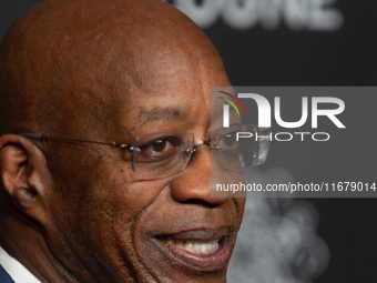 Edwin Moses, a former American hurdler, attends the screening of ''13 Steps - Die Unglaubliche Karriere von Edwin Moses'' at Film Palast in...