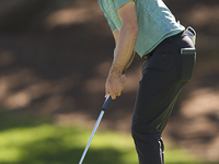 Frederic Lacroix of France plays a shot on the 5th green during the Estrella Damm N.A. Andalucia Masters 2024 at Real Club de Golf Sotogrand...