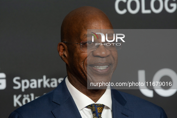 Edwin Moses, a former American hurdler, attends the screening of ''13 Steps - Die Unglaubliche Karriere von Edwin Moses'' at Film Palast in...