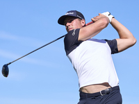 Niklas Norgaard of Denmark tees off on the 6th hole during the Estrella Damm N.A. Andalucia Masters 2024 at Real Club de Golf Sotogrande in...