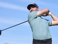 Frederic Lacroix of France tees off on the 6th hole during the Estrella Damm N.A. Andalucia Masters 2024 at Real Club de Golf Sotogrande in...