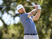 Kevin Chappell of the USA tees off on the 9th hole during the Estrella Damm N.A. Andalucia Masters 2024 at Real Club de Golf Sotogrande in S...