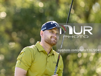 Daniel Gavins of England tees off on the 9th hole during the Estrella Damm N.A. Andalucia Masters 2024 at Real Club de Golf Sotogrande in Sa...