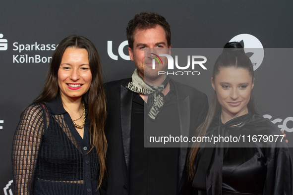 Anne Zohra Berrached, a German director, Konstantin Bock, a German director, and Aysima Erguen, a German actress, attend the photo call of '...