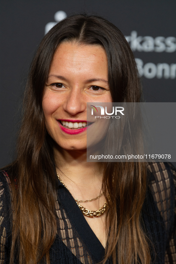 Anne Zohra Berrached, a German director, attends the photo call of ''A Better Place'' at Film Palast in Cologne, Germany, on October 18, 202...