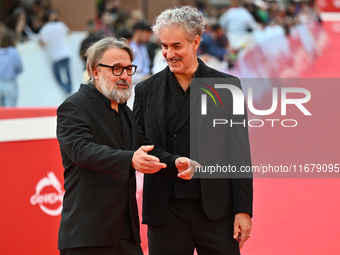 Nicolo Massazza and Iacopo Bedogni attend the ''Arsa'' red carpet during the 19th Rome Film Festival at Auditorium Parco Della Musica in Rom...