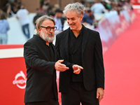 Nicolo Massazza and Iacopo Bedogni attend the ''Arsa'' red carpet during the 19th Rome Film Festival at Auditorium Parco Della Musica in Rom...