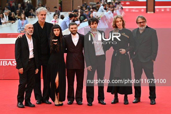 (L-R) Iacopo Bedogni, Nicolo Massazza, Gala Zohar Martinucci, Giovanni Cannata, Jacopo Olmo Antinori, Luca Chikovani, and a guest attend the...