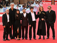 (L-R) Iacopo Bedogni, Nicolo Massazza, Gala Zohar Martinucci, Giovanni Cannata, Jacopo Olmo Antinori, Luca Chikovani, and a guest attend the...