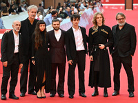 (L-R) Iacopo Bedogni, Nicolo Massazza, Gala Zohar Martinucci, Giovanni Cannata, Jacopo Olmo Antinori, Luca Chikovani, and a guest attend the...