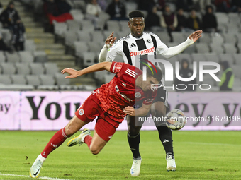 Mamadou Thiam plays during the match between Universitatea Cluj and Otelul Galati at Cluj Arena in Cluj, Romania, on October 18, 2024. (