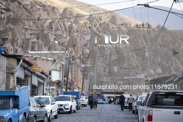 A general view of Kandovan cliff village, 650 km (400 miles) northwest of Tehran, Iran, on October 18, 2024. Kandovan is a village where hom...