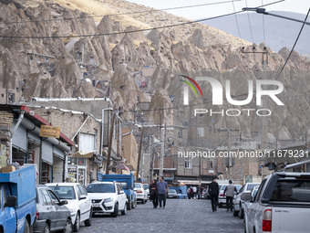 A general view of Kandovan cliff village, 650 km (400 miles) northwest of Tehran, Iran, on October 18, 2024. Kandovan is a village where hom...