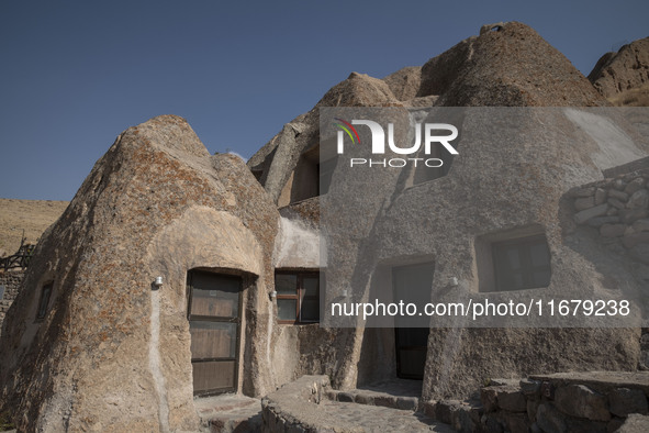 An exterior view of the Kandovan cliff hotel in the village of Kandovan, 650 km (400 miles) northwest of Tehran, Iran, on October 18, 2024....