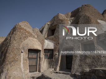 An exterior view of the Kandovan cliff hotel in the village of Kandovan, 650 km (400 miles) northwest of Tehran, Iran, on October 18, 2024....