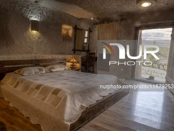 An interior view of a room at the Kandovan cliff hotel in the village of Kandovan, 650 km (400 miles) northwest of Tehran, Iran, on October...