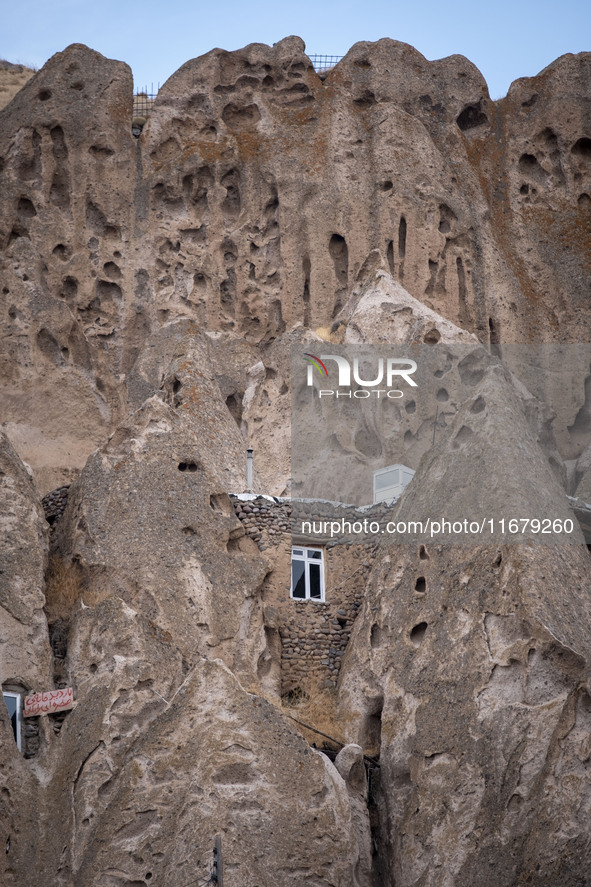 A general view of Kandovan cliff village, 650 km (400 miles) northwest of Tehran, Iran, on October 18, 2024. Kandovan is a village where hom...