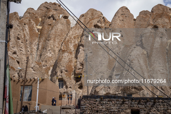 A general view of Kandovan cliff village, 650 km (400 miles) northwest of Tehran, Iran, on October 18, 2024. Kandovan is a village where hom...