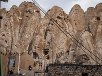 A general view of Kandovan cliff village, 650 km (400 miles) northwest of Tehran, Iran, on October 18, 2024. Kandovan is a village where hom...