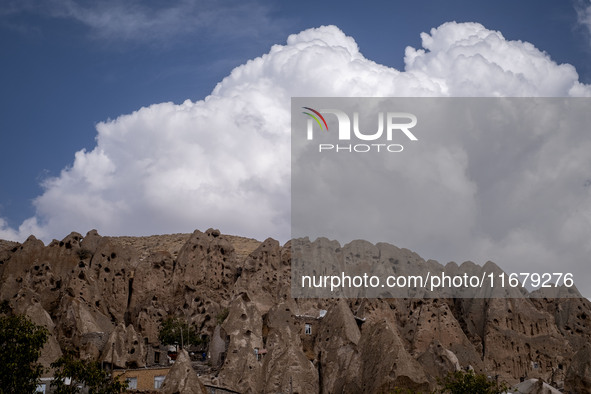 A general view of Kandovan cliff village, 650 km (400 miles) northwest of Tehran, Iran, on October 18, 2024. Kandovan is a village where hom...