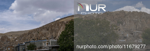 A panoramic view of Kandovan cliff village, 650 km (400 miles) northwest of Tehran, Iran, on October 18, 2024. Kandovan is a village where h...