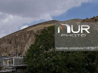 A panoramic view of Kandovan cliff village, 650 km (400 miles) northwest of Tehran, Iran, on October 18, 2024. Kandovan is a village where h...