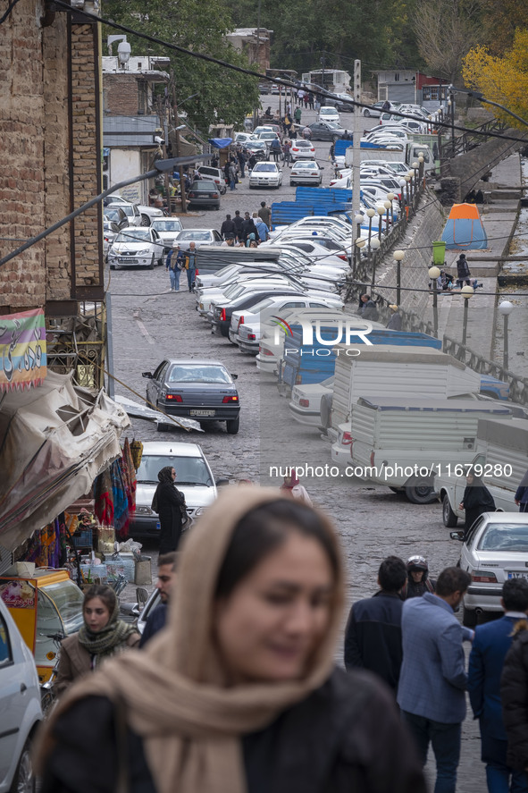 Iranian people visit the Kandovan cliff village, 650 km (400 miles) northwest of Tehran, Iran, on October 18, 2024. Kandovan is a village wh...