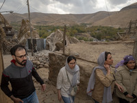 Iranian youths visit the Kandovan cliff village, 650 km (400 miles) northwest of Tehran, Iran, on October 18, 2024. Kandovan is a village wh...