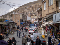 Iranian people visit the Kandovan cliff village, 650 km (400 miles) northwest of Tehran, Iran, on October 18, 2024. Kandovan is a village wh...