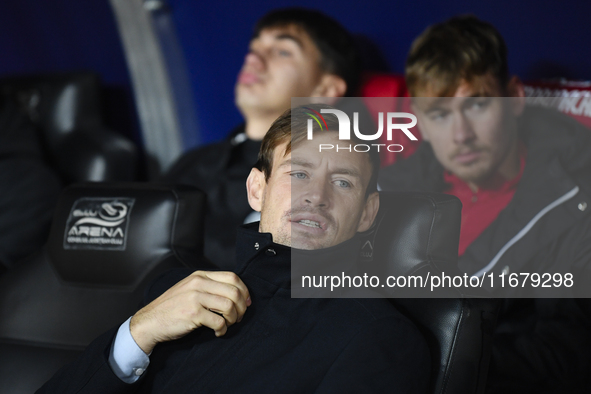 Cristian Sirghi plays during Universitatea Cluj versus Otelul Galati at Cluj Arena in Cluj, Romania, on October 18, 2024. 