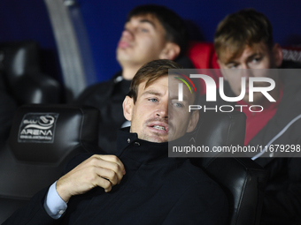 Cristian Sirghi plays during Universitatea Cluj versus Otelul Galati at Cluj Arena in Cluj, Romania, on October 18, 2024. (