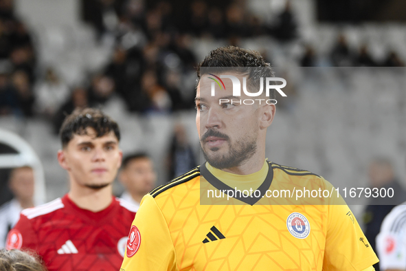 Iustin Popescu participates in the Universitatea Cluj vs. Otelul Galati match at Cluj Arena in Cluj, Romania, on October 18, 2024. 