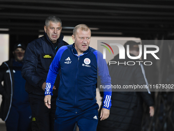 Dorinel Munteanu participates in the Universitatea Cluj vs. Otelul Galati match at Cluj Arena in Cluj, Romania, on October 18, 2024. (