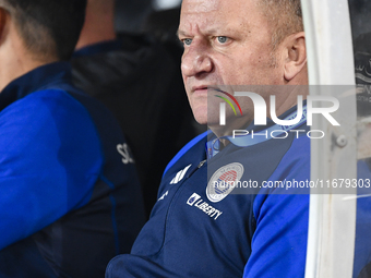 Dorinel Munteanu participates in the Universitatea Cluj vs. Otelul Galati match at Cluj Arena in Cluj, Romania, on October 18, 2024. (