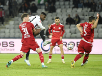 Mamadou Thiam plays during the match between Universitatea Cluj and Otelul Galati at Cluj Arena in Cluj, Romania, on October 18, 2024. (