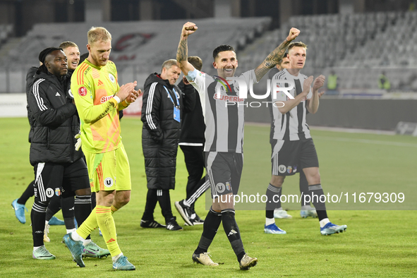 Ovidiu Bic participates in the Universitatea Cluj vs. Otelul Galati match at Cluj Arena in Cluj, Romania, on October 18, 2024. 