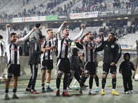 Players of Universitatea Cluj celebrate during the Universitatea Cluj v Otelul Galati match at Cluj Arena in Cluj, Romania, on October 18, 2...