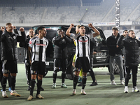 Players of Universitatea Cluj celebrate during the Universitatea Cluj v Otelul Galati match at Cluj Arena in Cluj, Romania, on October 18, 2...