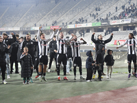 Players of Universitatea Cluj celebrate during the Universitatea Cluj v Otelul Galati match at Cluj Arena in Cluj, Romania, on October 18, 2...