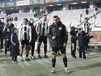 Players of Universitatea Cluj celebrate during the Universitatea Cluj v Otelul Galati match at Cluj Arena in Cluj, Romania, on October 18, 2...